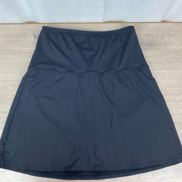 Lands End Black Tummy Control High Waisted Swim Skirt Sz.14 - Picture 6 of 12